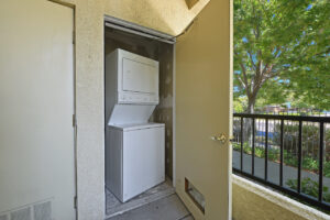 Unit terrace storage space, washer / dryer available in unit.